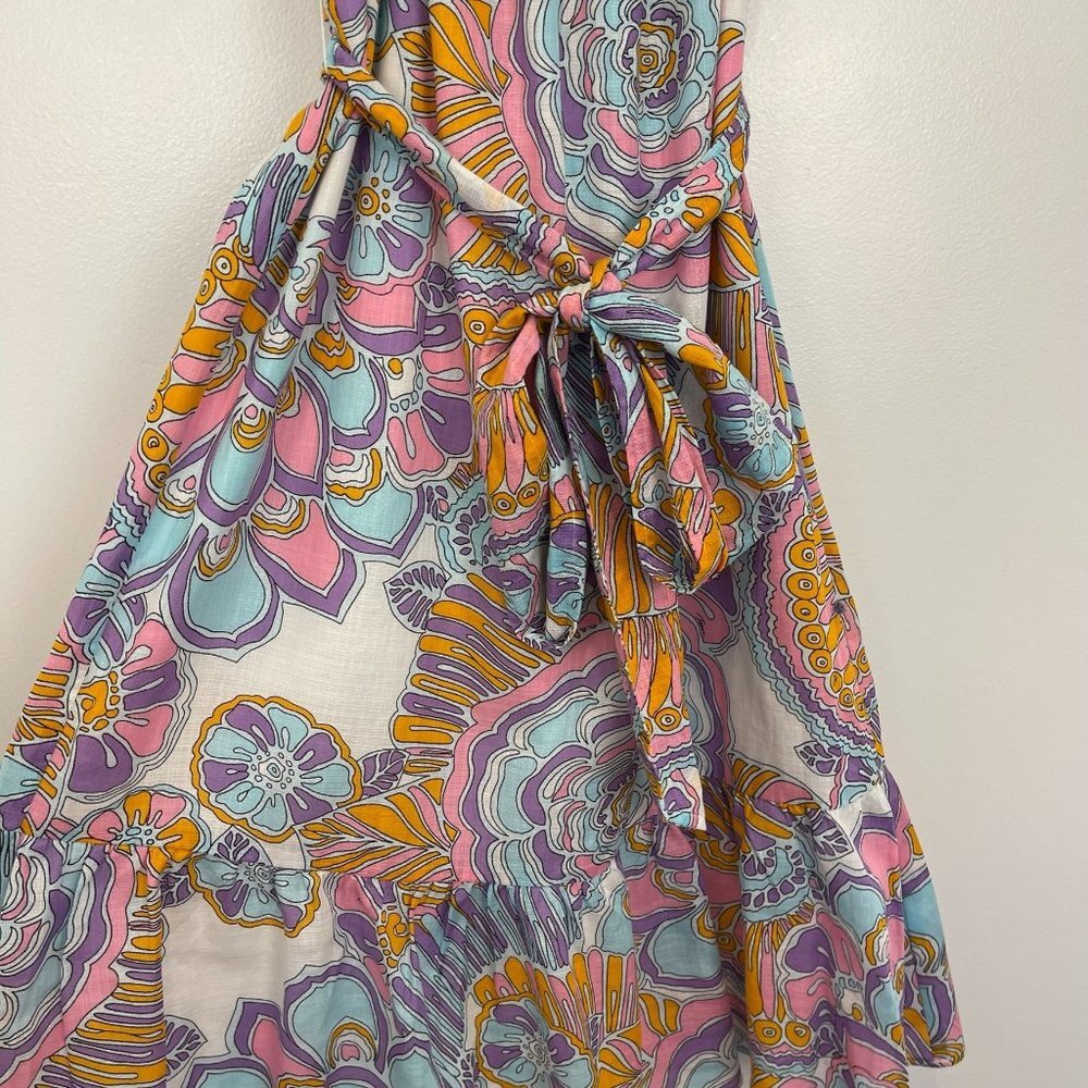 NWT Trina Turk Coral Gables Cotton Printed Halter Neck Dress Multicolor Size S - Picture 3 of 10